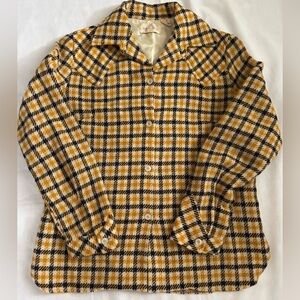 Vintage White Stag Plaid Button Down Shirt Size 10